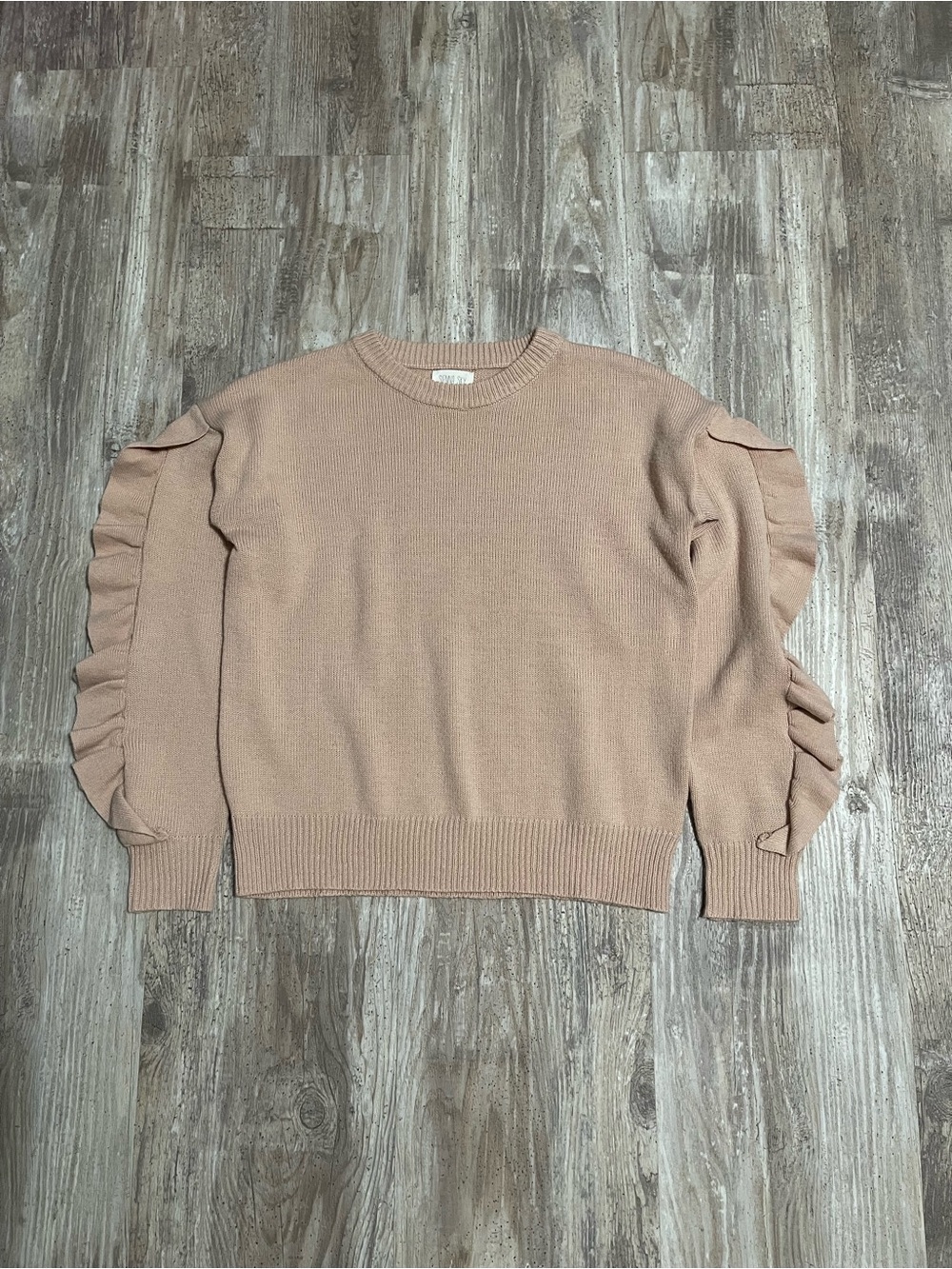 Sienna Sky Ruffle Sleeve Crewneck Sweater - Dusty Blush